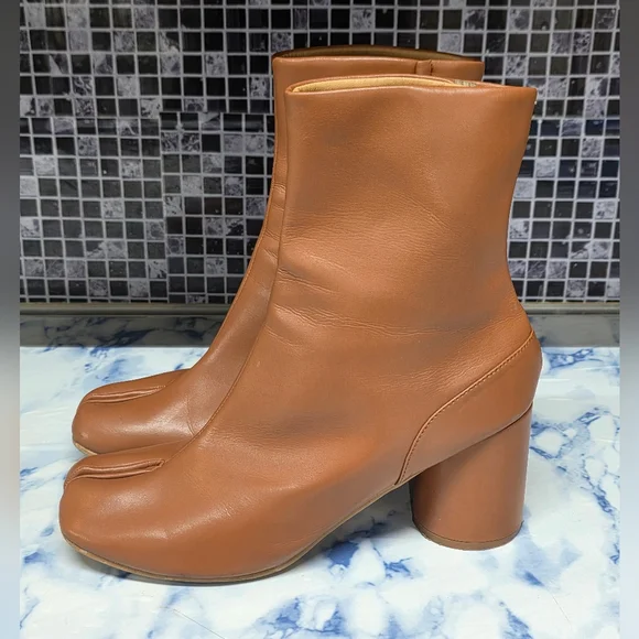 Boots Split Toe High Heel Women Boots Leather Women Shoes - Picture 1 of 11